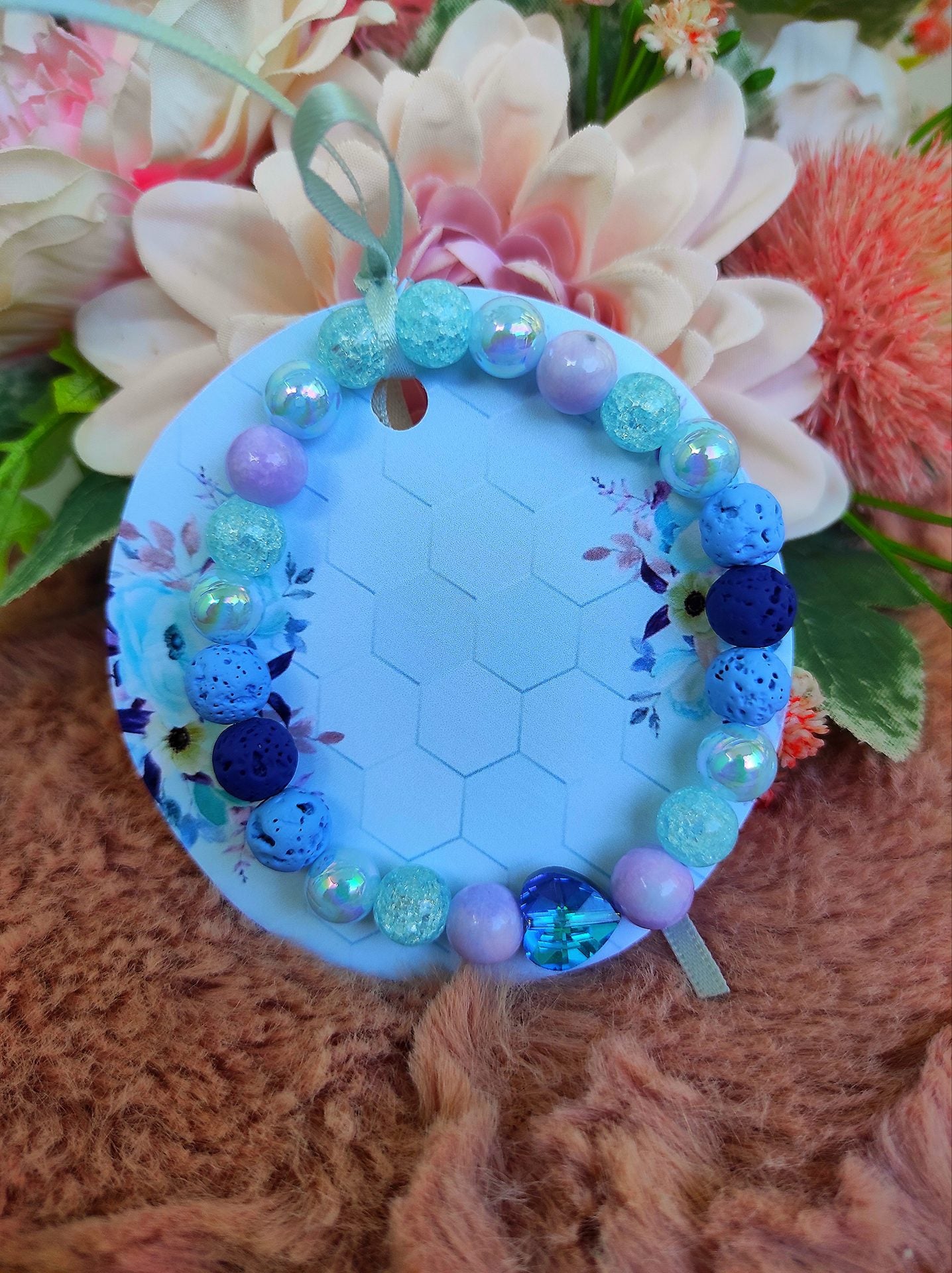 Energia kék szíves karkötő